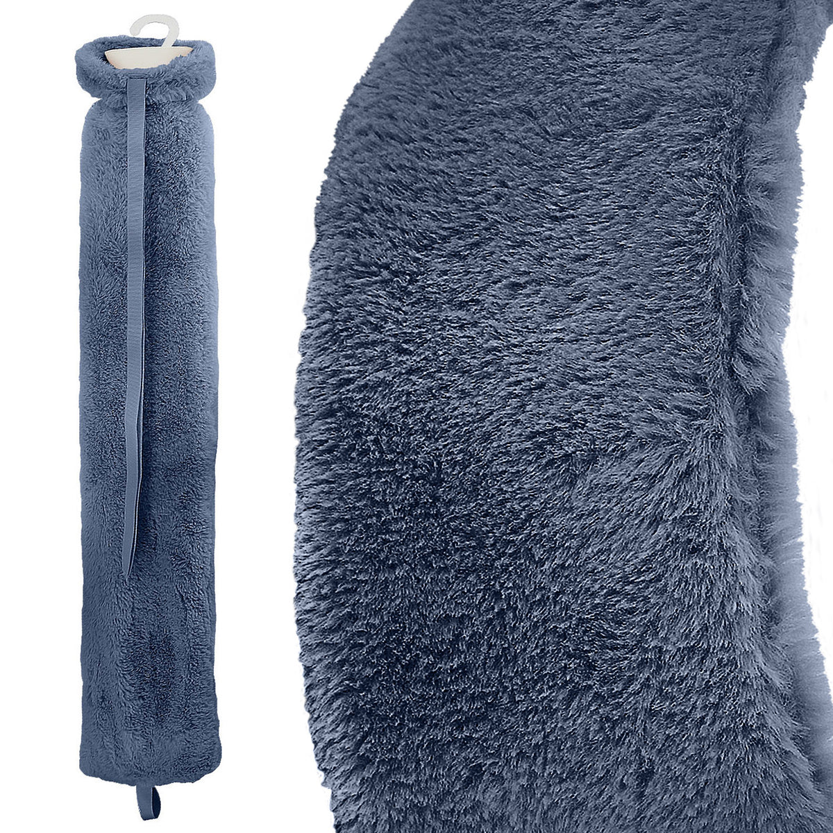 2 Litre Long Hot Water Bottle With Faux Fur Cover