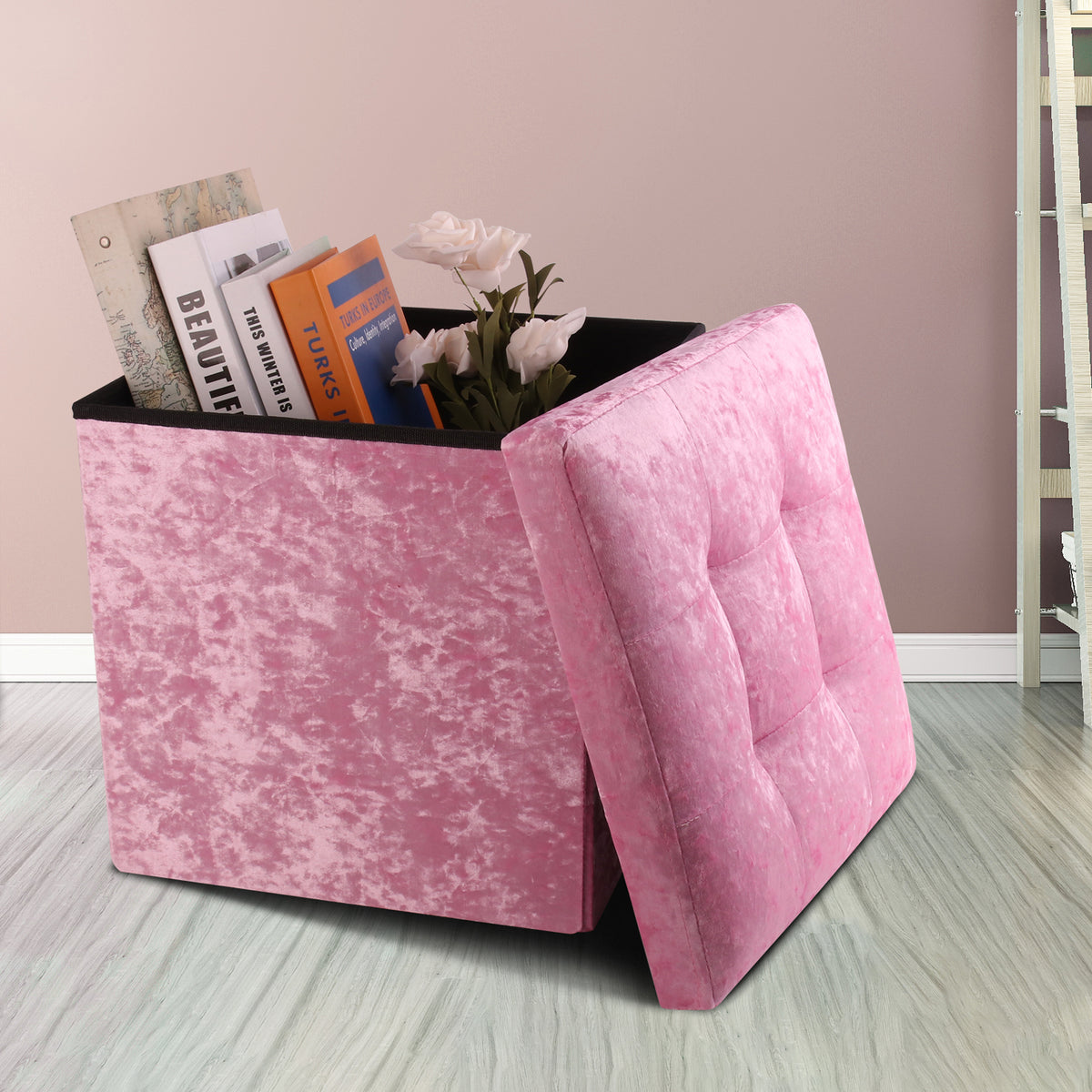 Crushed Velvet Foldable Storage  by Daniel James