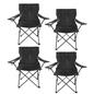 Black Folding Camping Chair with Carry Bag - Pack of 1, 2, 4 or 6