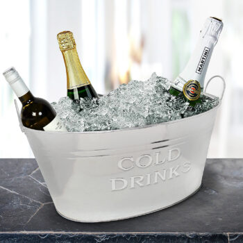 Silver Metal Drinks Ice Bucket With Handles