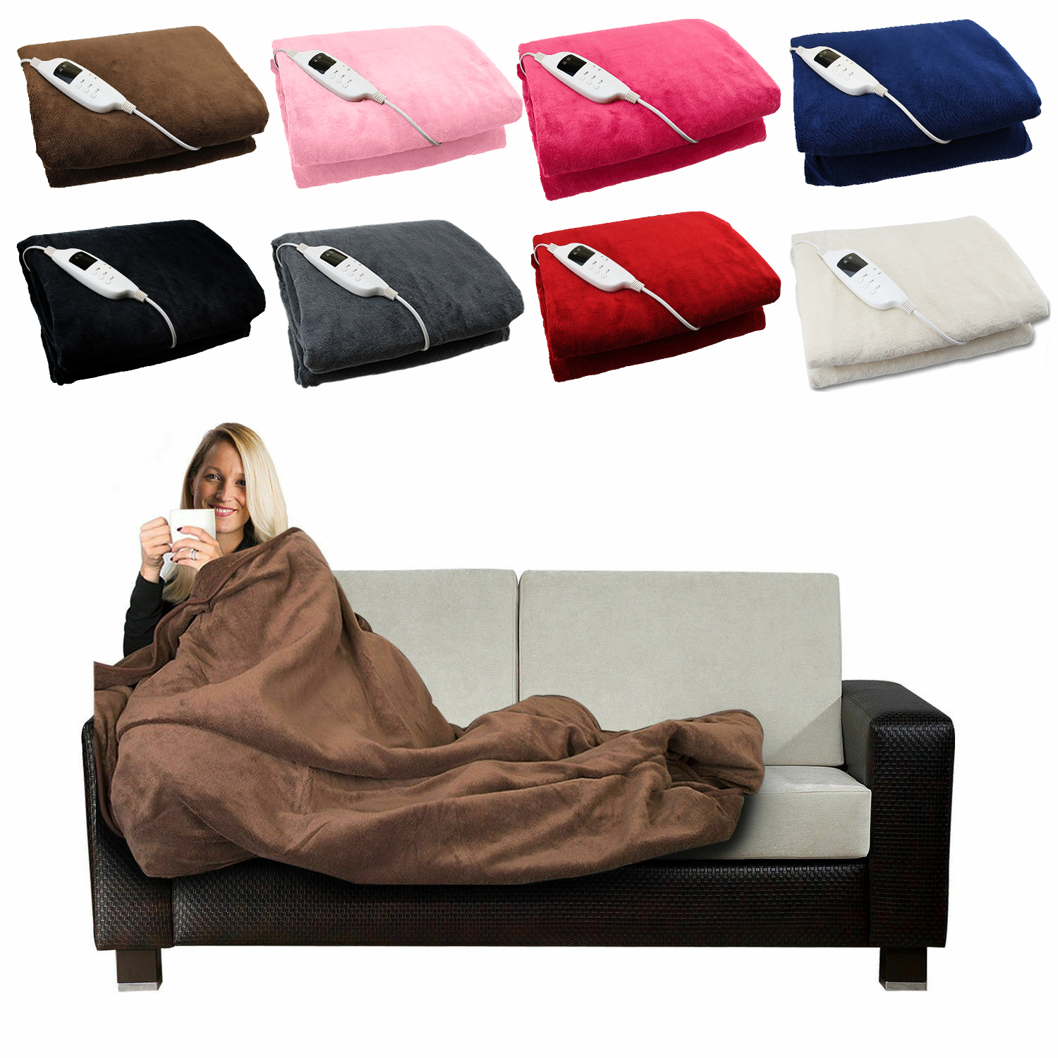 Heated Electric Throw Over Blanket