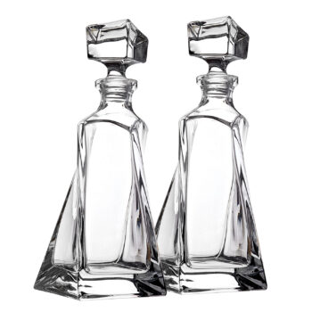 Set of 2 Bohemia Crystal Whisky Decanters