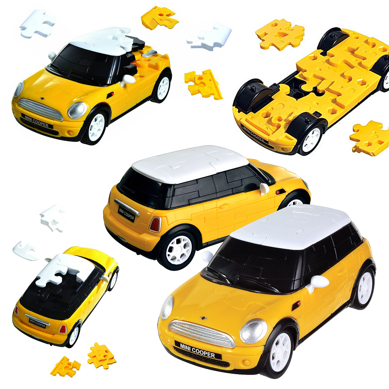 Cars 3D Jigsaw Puzzle Play Toy Models Mini Cooper  64pcs Blue BOX DAMAGED 