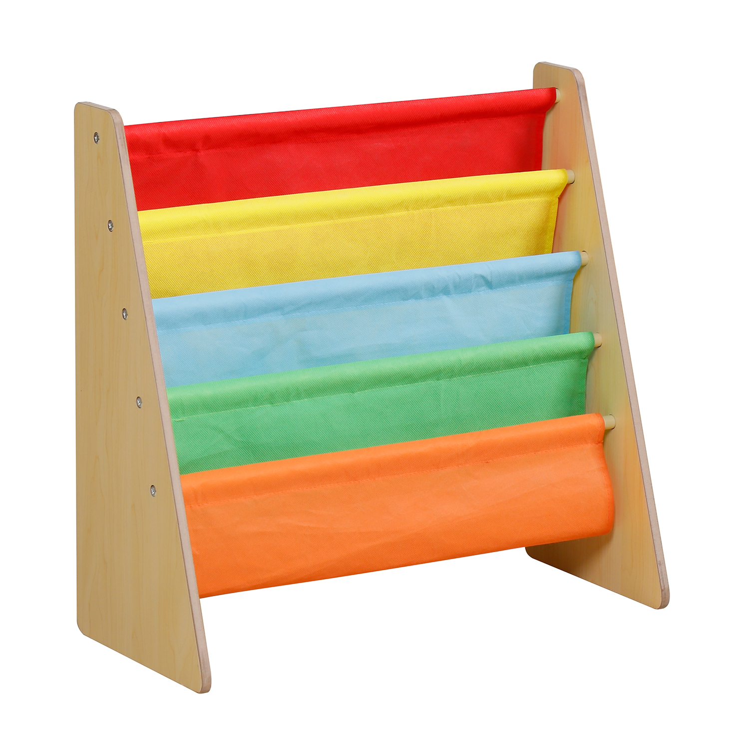 Multi Coloured Kids Wooden Bookshelf 4, Children S Sling Bookcase Argos
