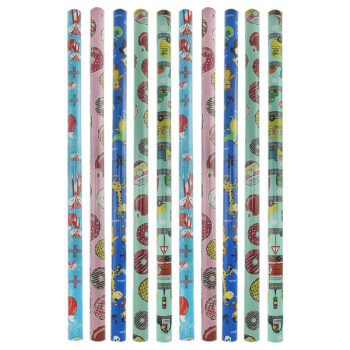 10 Kids Assorted 2 Metre Roll Gift Wrapping Paper