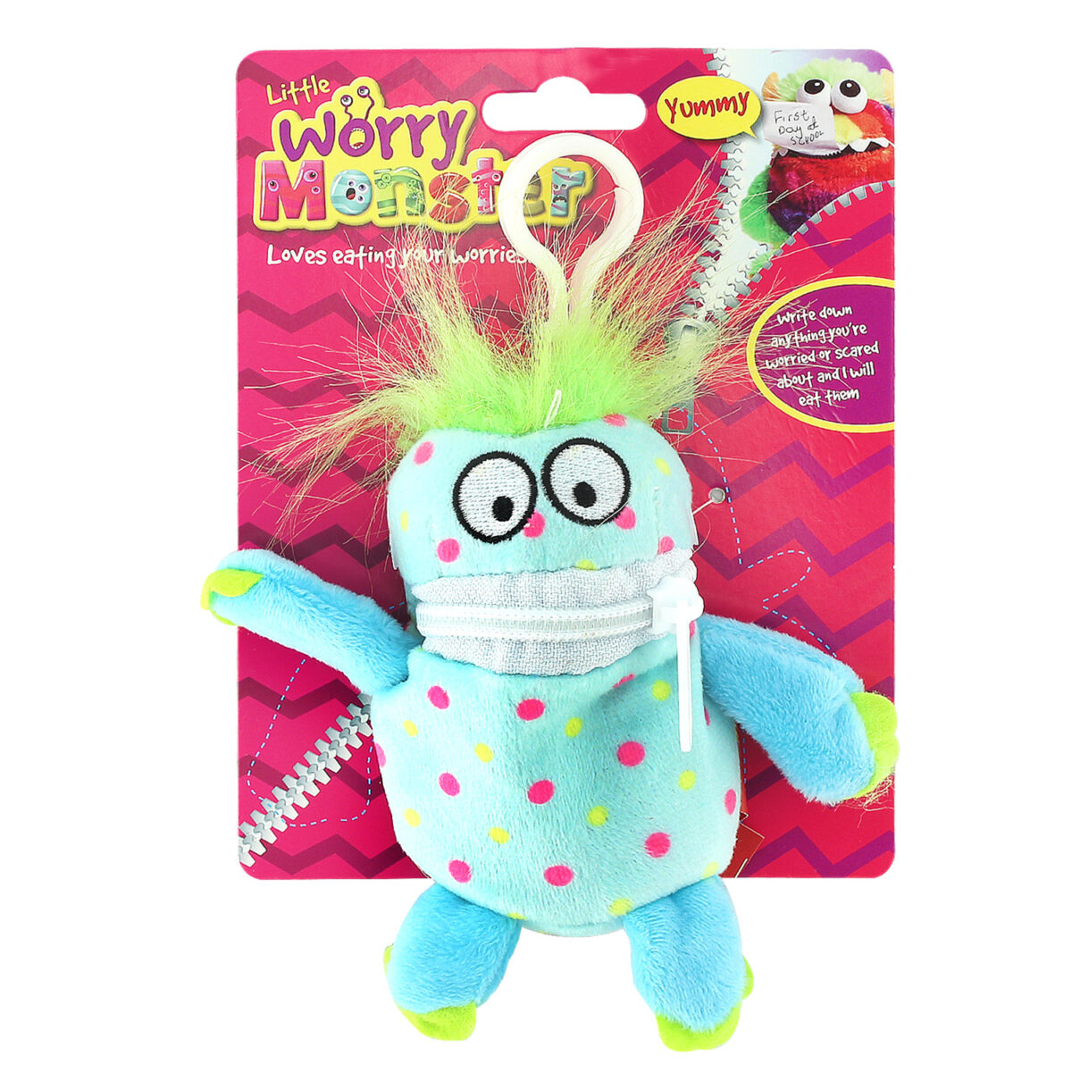 Small Blue Plush Worry Monster