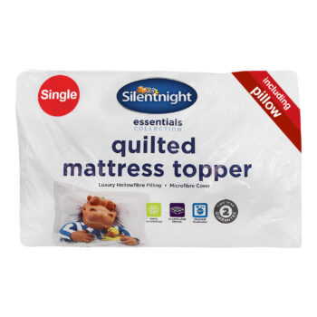 Silentnight Single Quilted Mattress Topper & Pillow Set