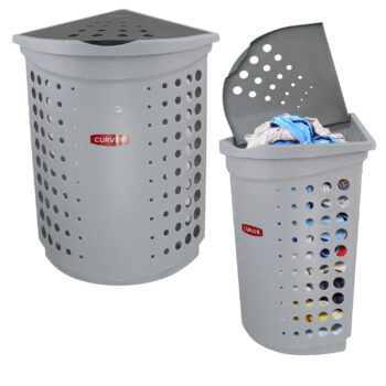 Grey Curver 40L Corner Laundry Basket