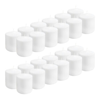 Set of 24 White Wax Votive Candles
