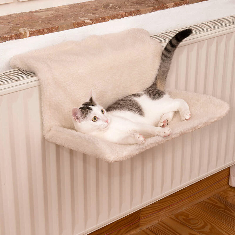 Cream Cat Hammock Style Radiator Bed