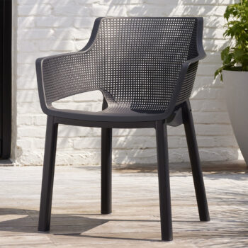 Keter Set of 6 Elisa Graphite Plastic Garden Chairs