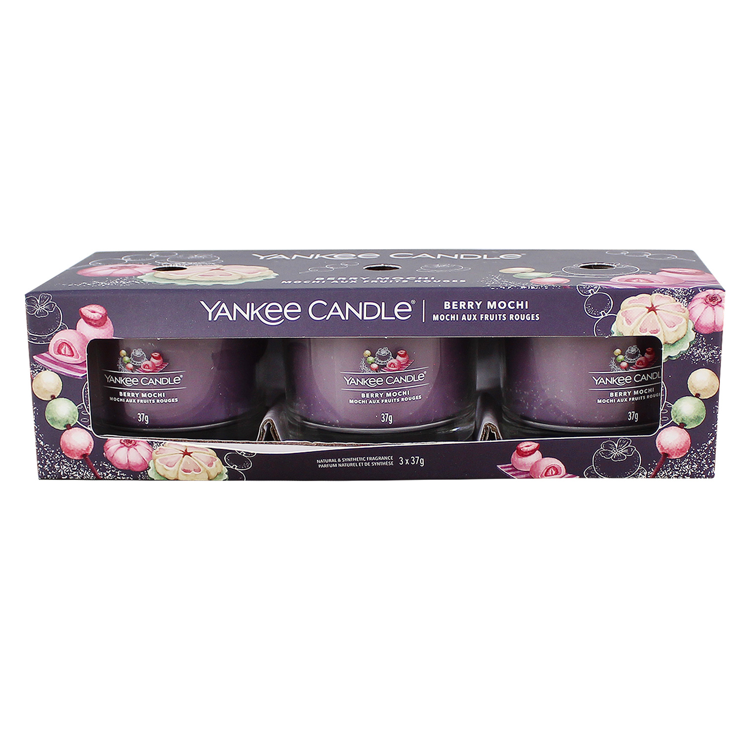 Yankee Candle Berry Mochi 3 Filled Votive Candle Gift Set - WeeklyDeals4Less