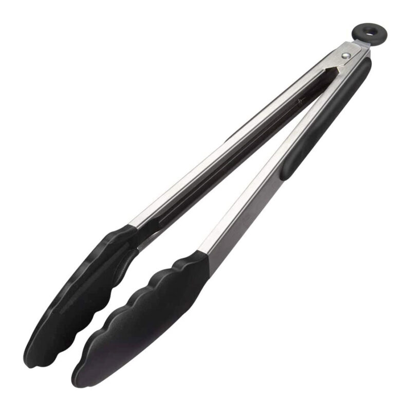 33cm Stainless Steel Silicone Tipped BBQ Tongs