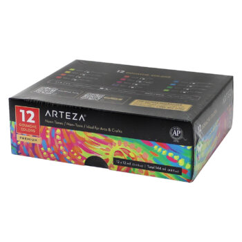 Arteza Set of 12 Neon Tones Gouache Water-Based Paints - 12ml