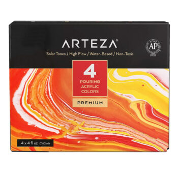 Arteza Set of 4 Solar Tones 4fl oz Acrylic Paint Bottles