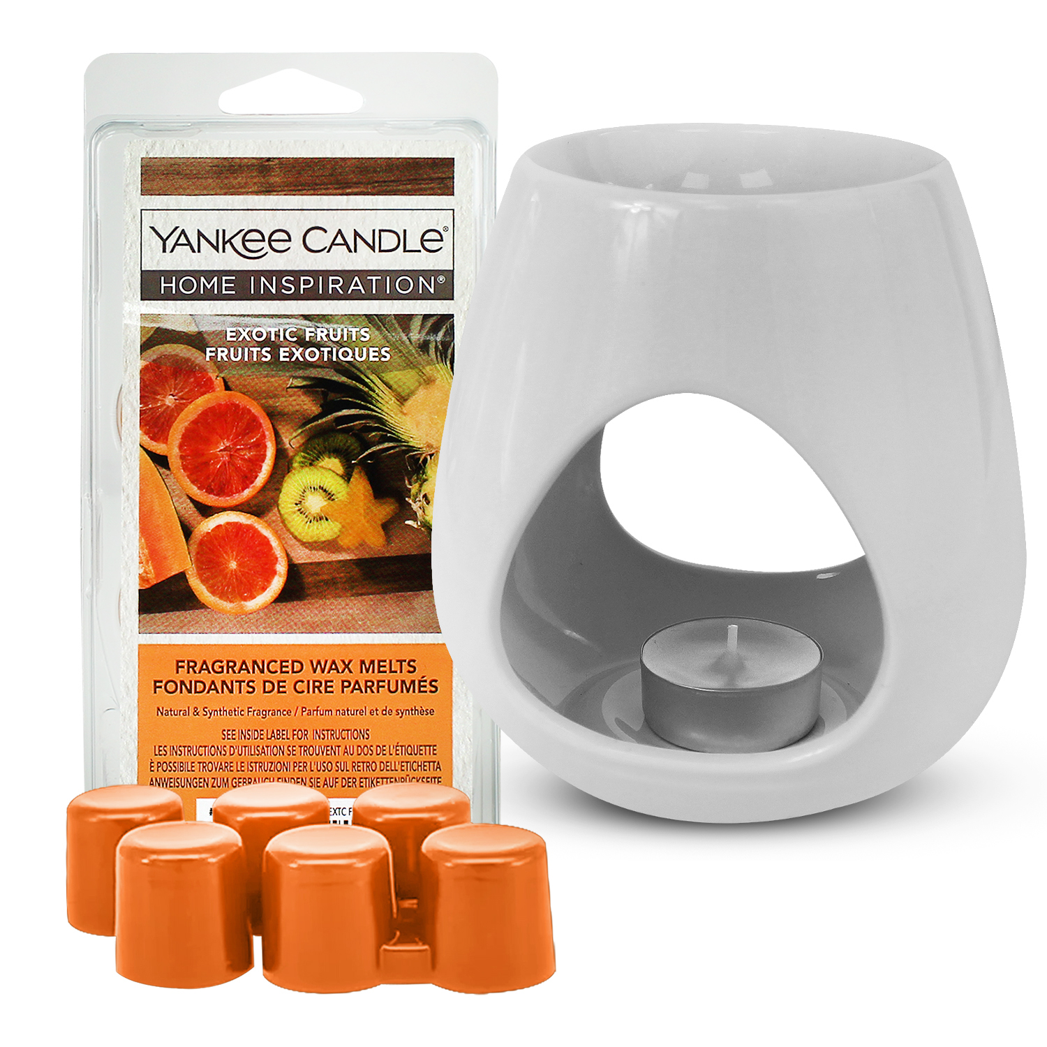 Yankee Candle Home Inspiration Wax Melt Ceramic Warmer Kit - Exotic Fruits  - WeeklyDeals4Less