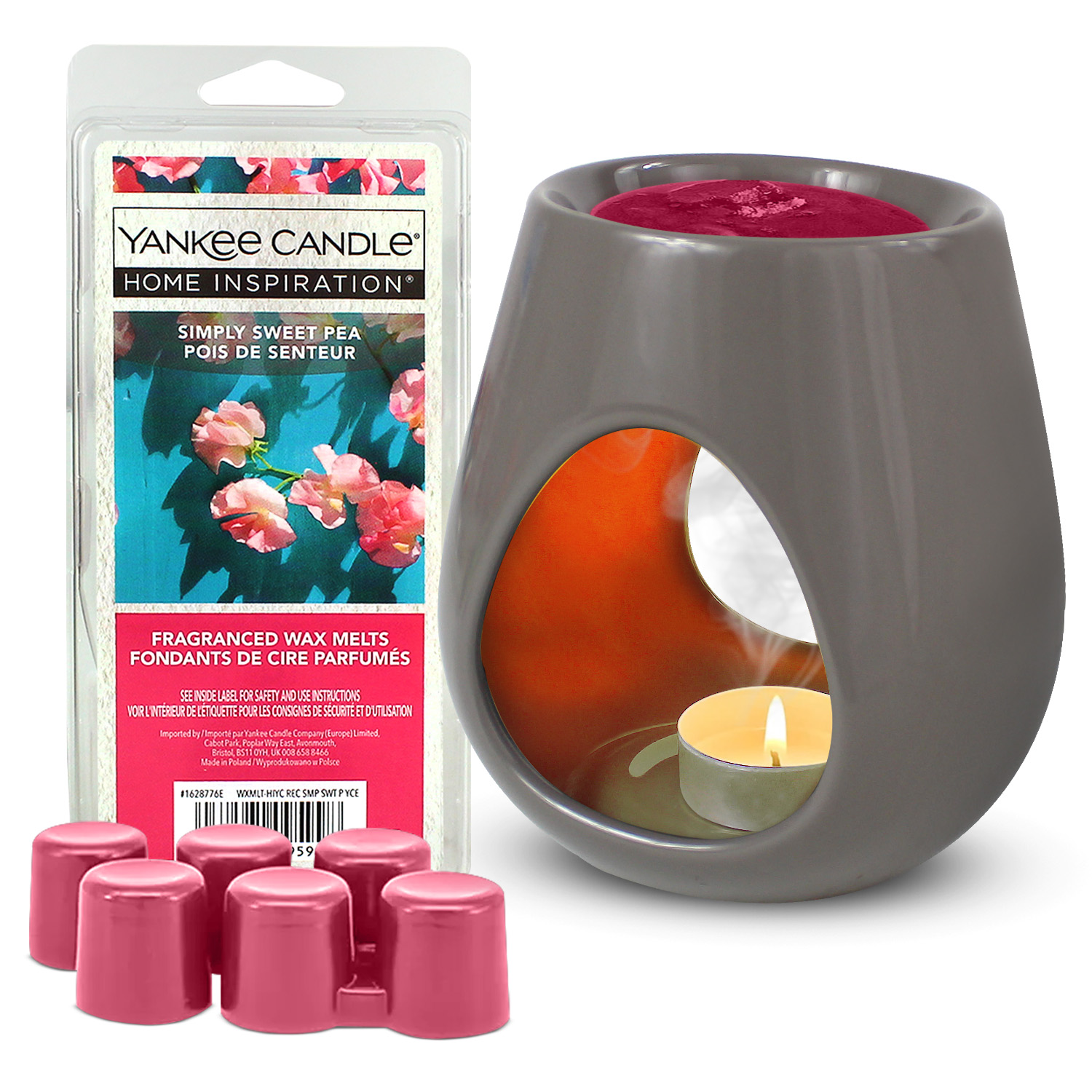 Yankee Candle Home Inspiration Wax Melt Ceramic Warmer Kit - Simply Sweet  Pea - WeeklyDeals4Less