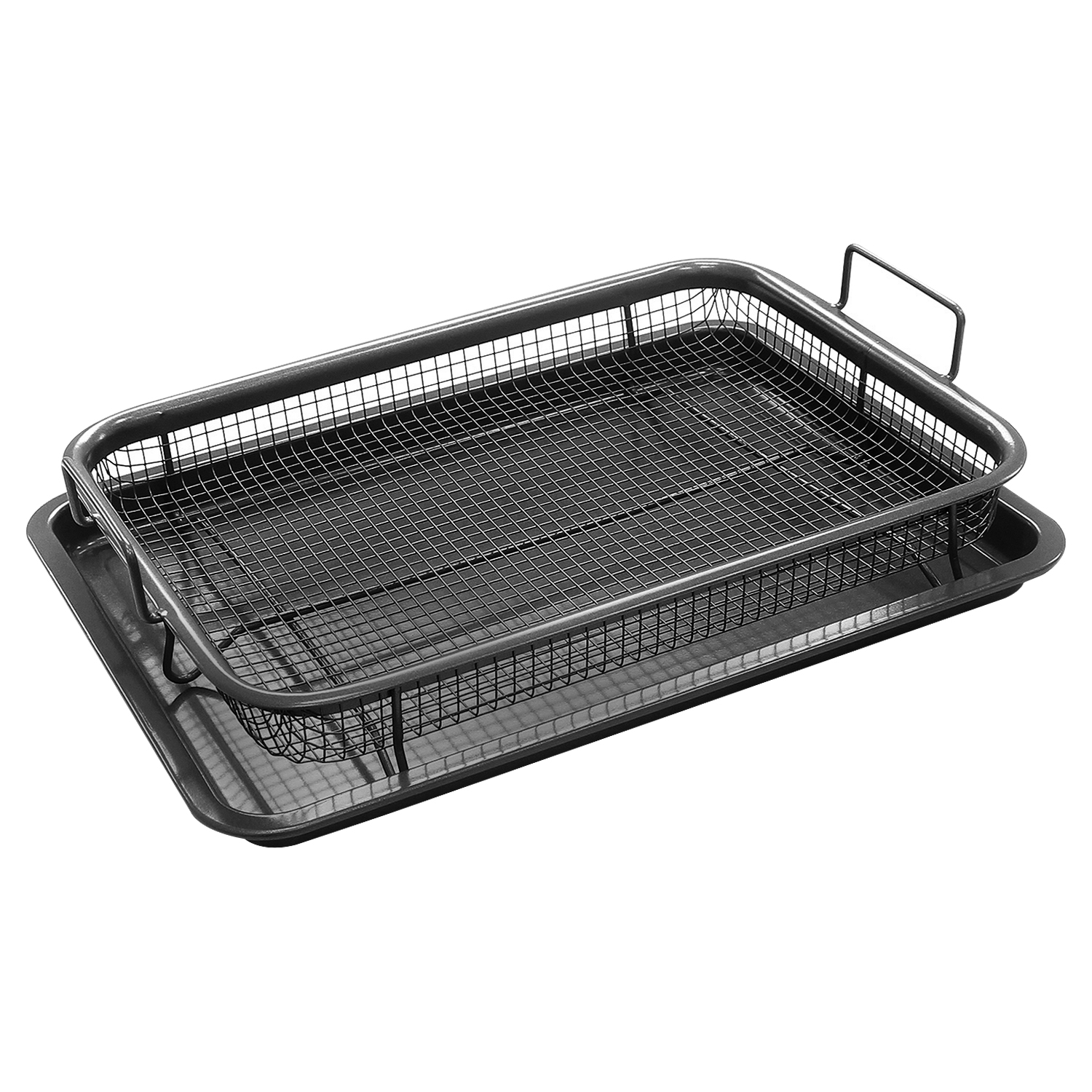 2 Piece Air Fryer Crisper Tray with Oven Tray & Elevated Mesh