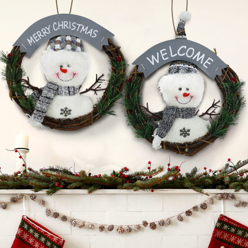 Snowman Christmas Door Wreath