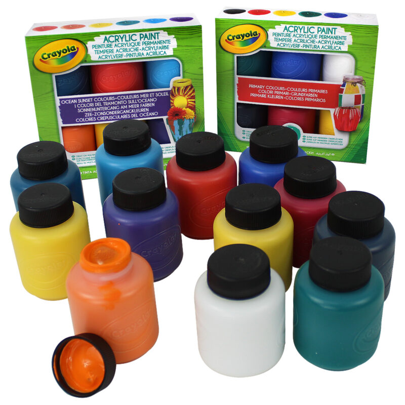 Set of 6 Crayola Acrylic Paint Tubs