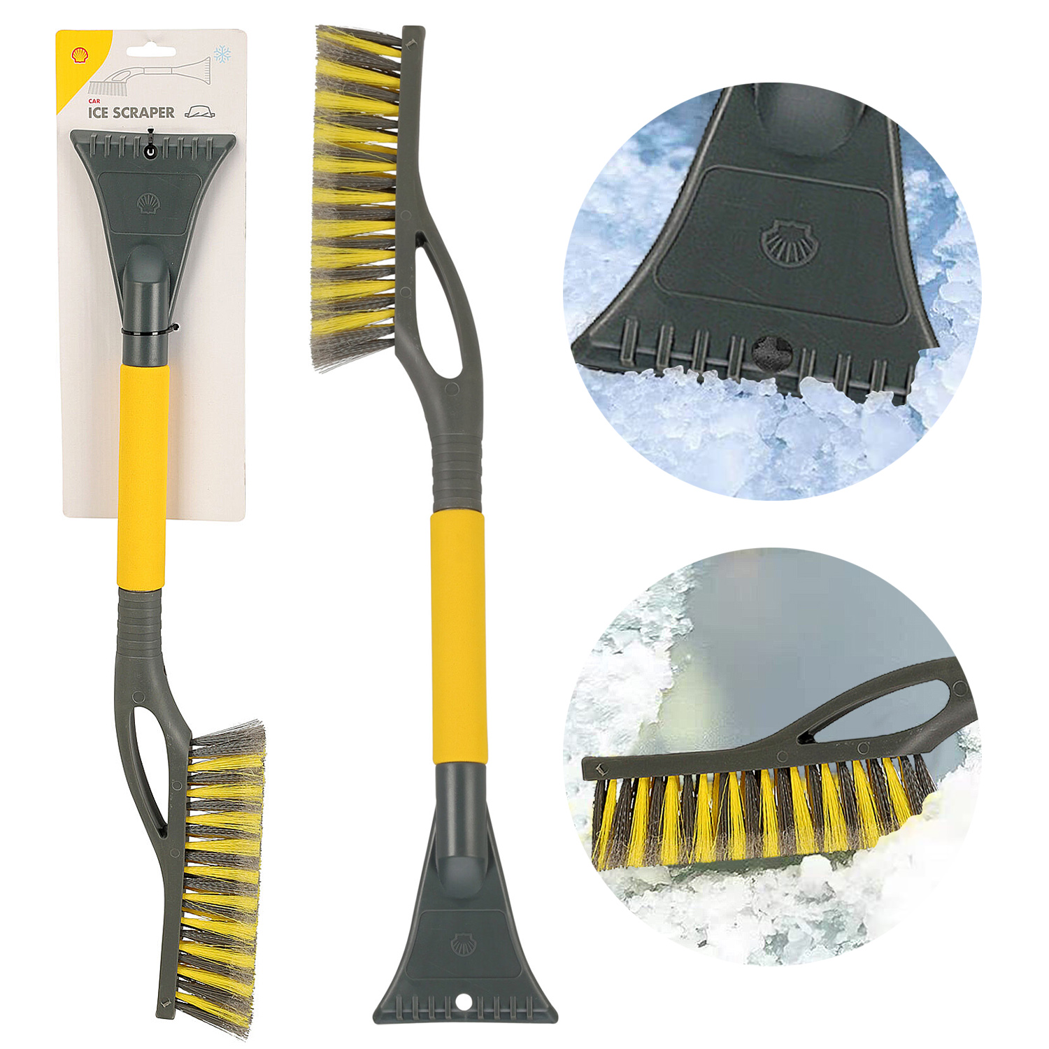 Shell 2-in-1 Ice Scraper & Snow Brush - WeeklyDeals4Less